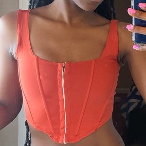 Rust cropped Bustier